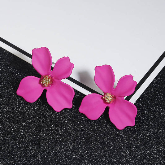 Pink Flower Earrings