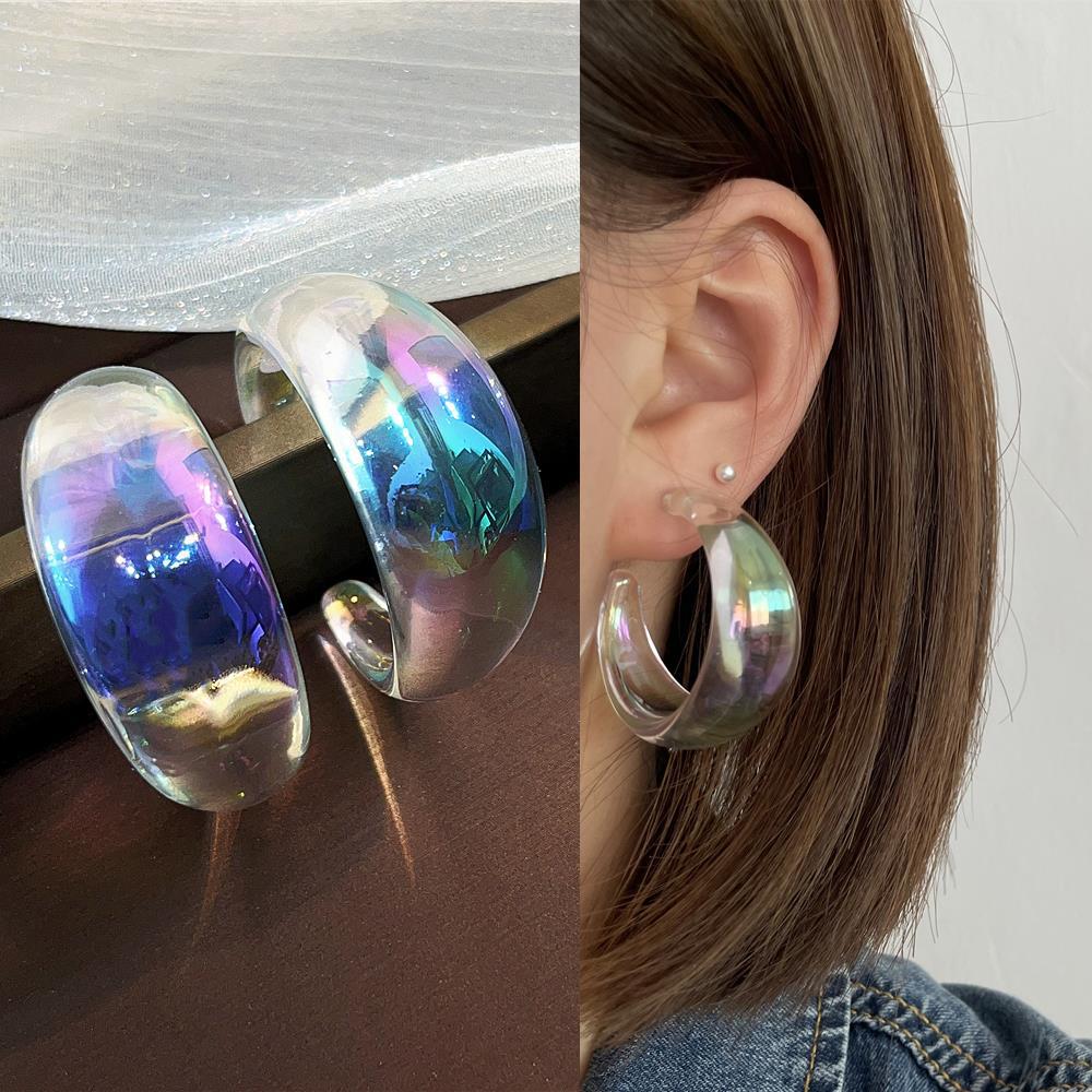 Transparent C Shape Ear Studs