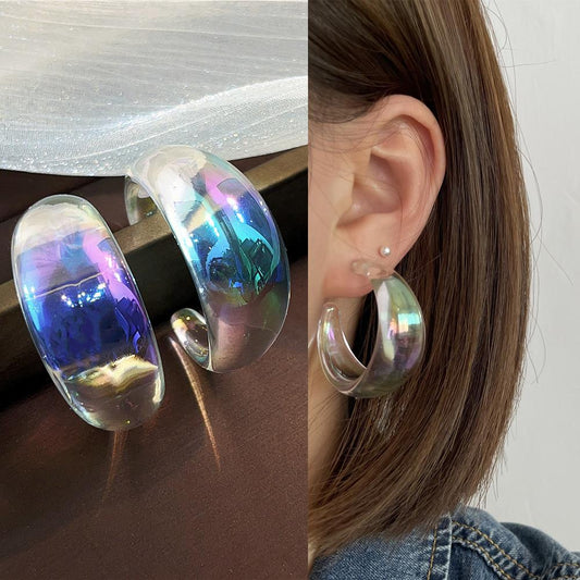 Transparent C Shape Ear Studs