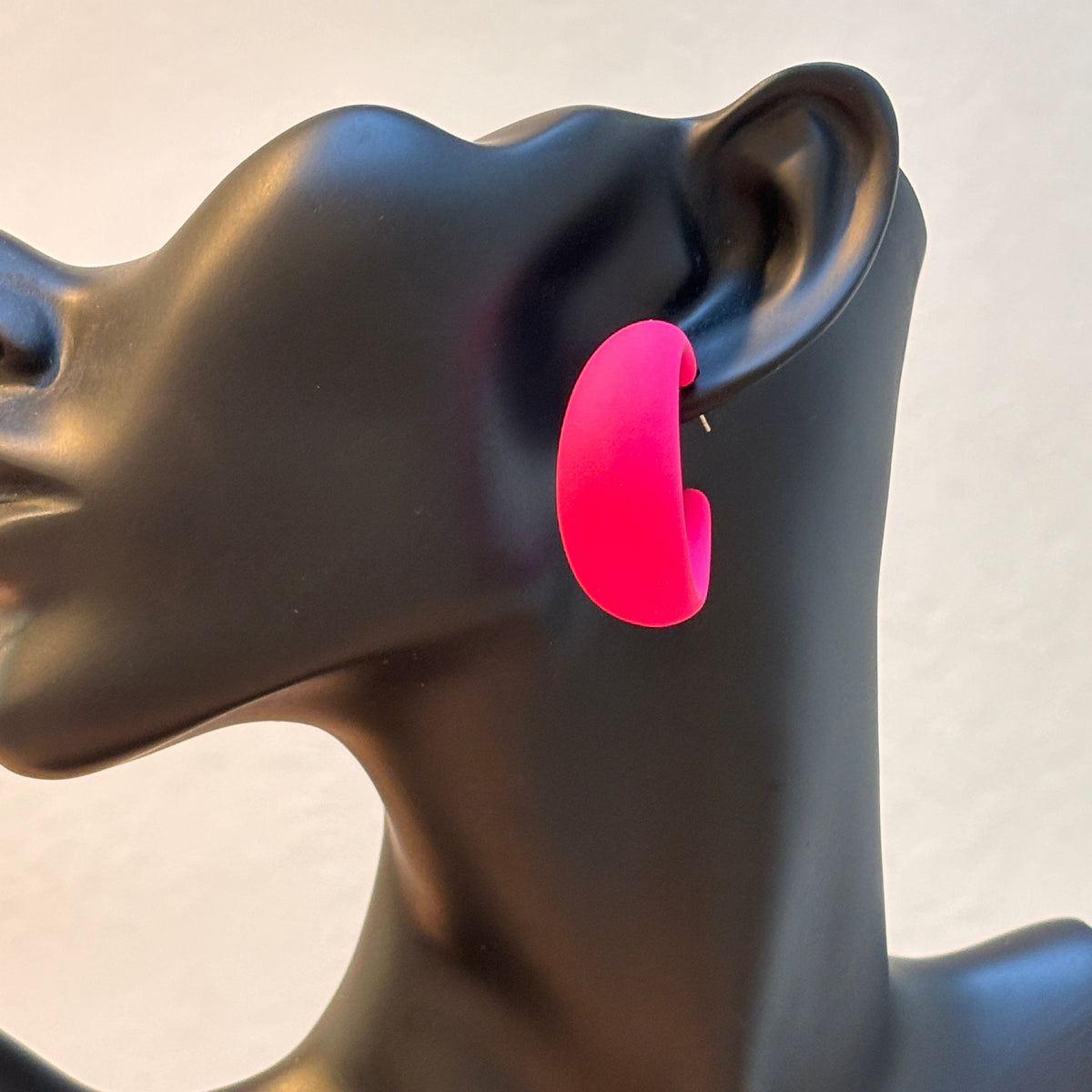 Pink C Shape Earrings