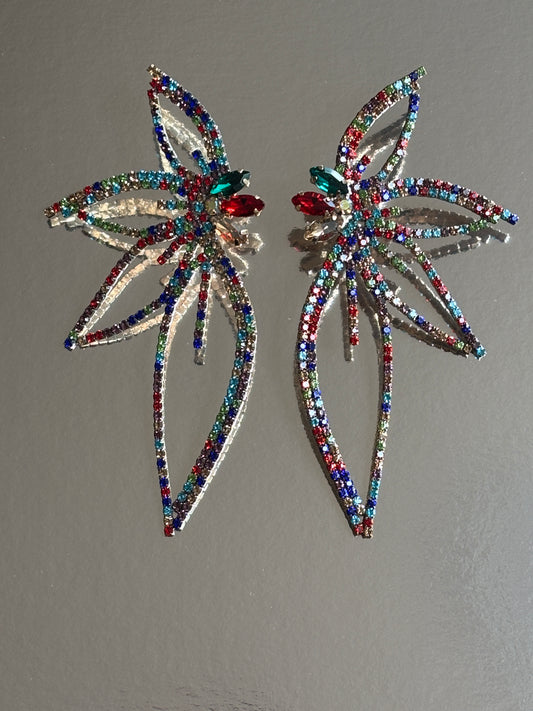 Multi-Colored Glam Statement Earrings