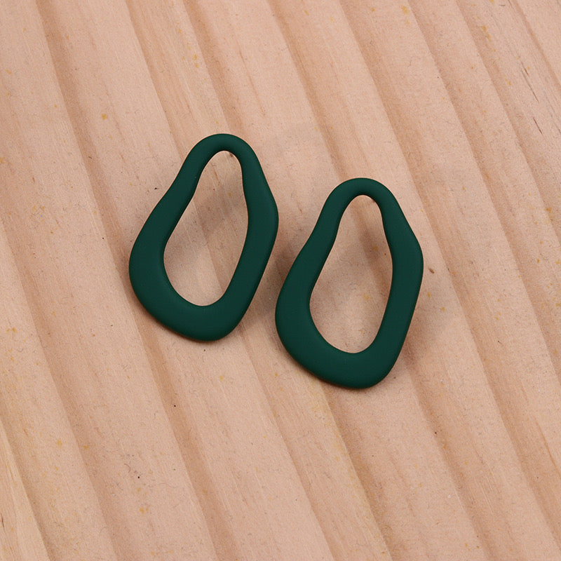 Green Geometric Earrings