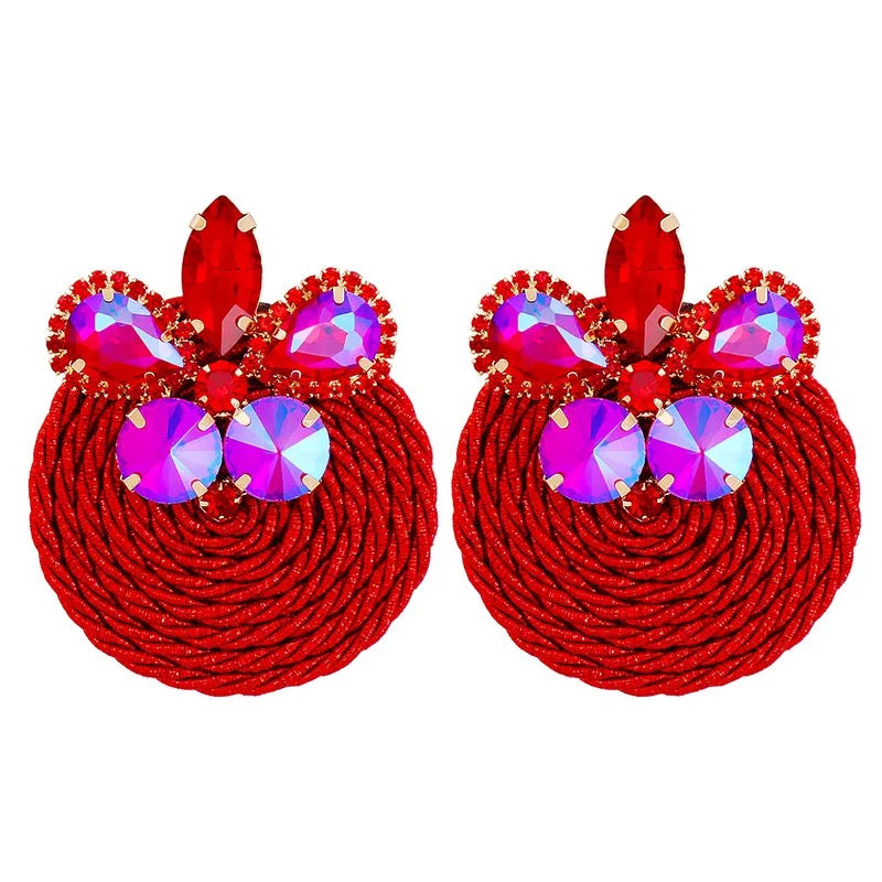 Rope Stud With Gemstone's (Red)