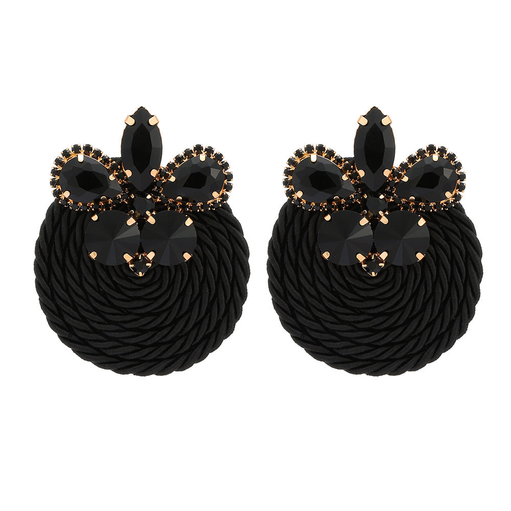 Rope Stud With Gemstone's (Black)