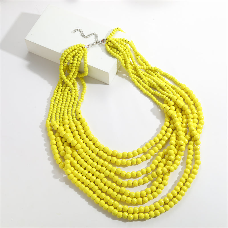 Yellow Modern Bead Necklace